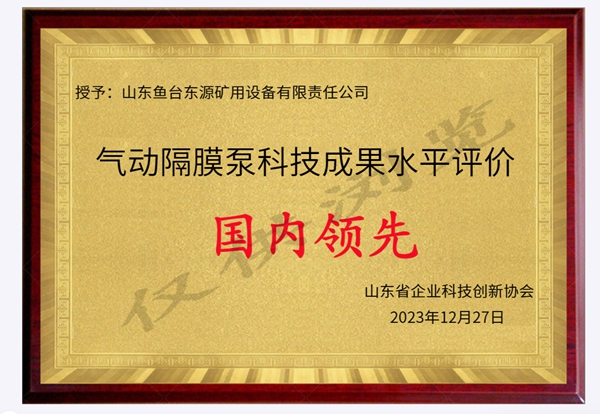 氣動(dòng)隔膜泵科技成果水平評(píng)價(jià)